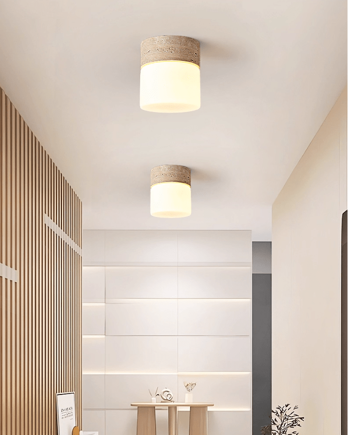 Plafonnier moderne Vilgot en Gris travertin