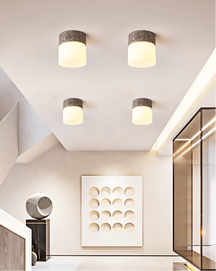 Plafonnier moderne Vilgot en Gris travertin