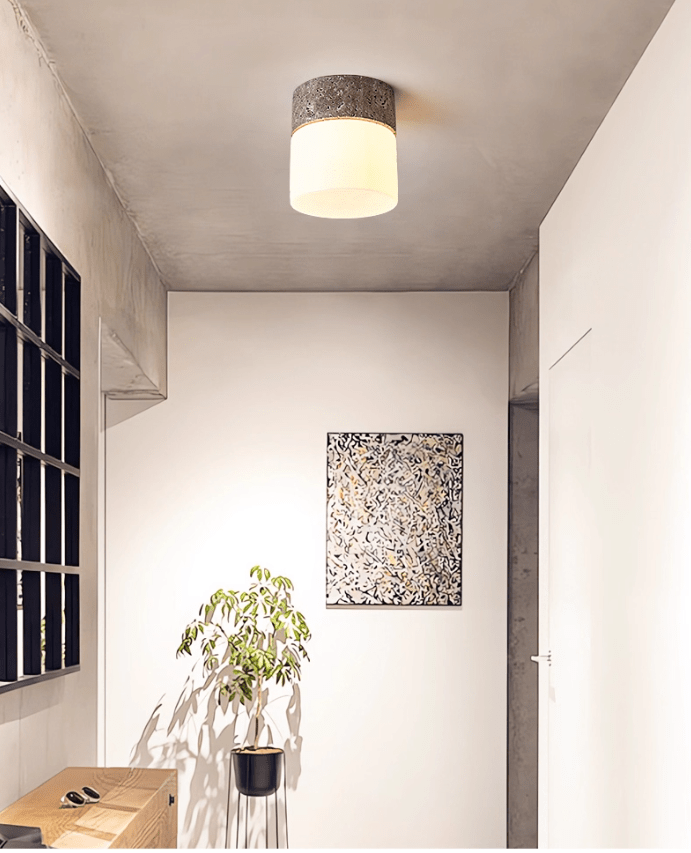 Plafonnier moderne Vilgot en Gris travertin