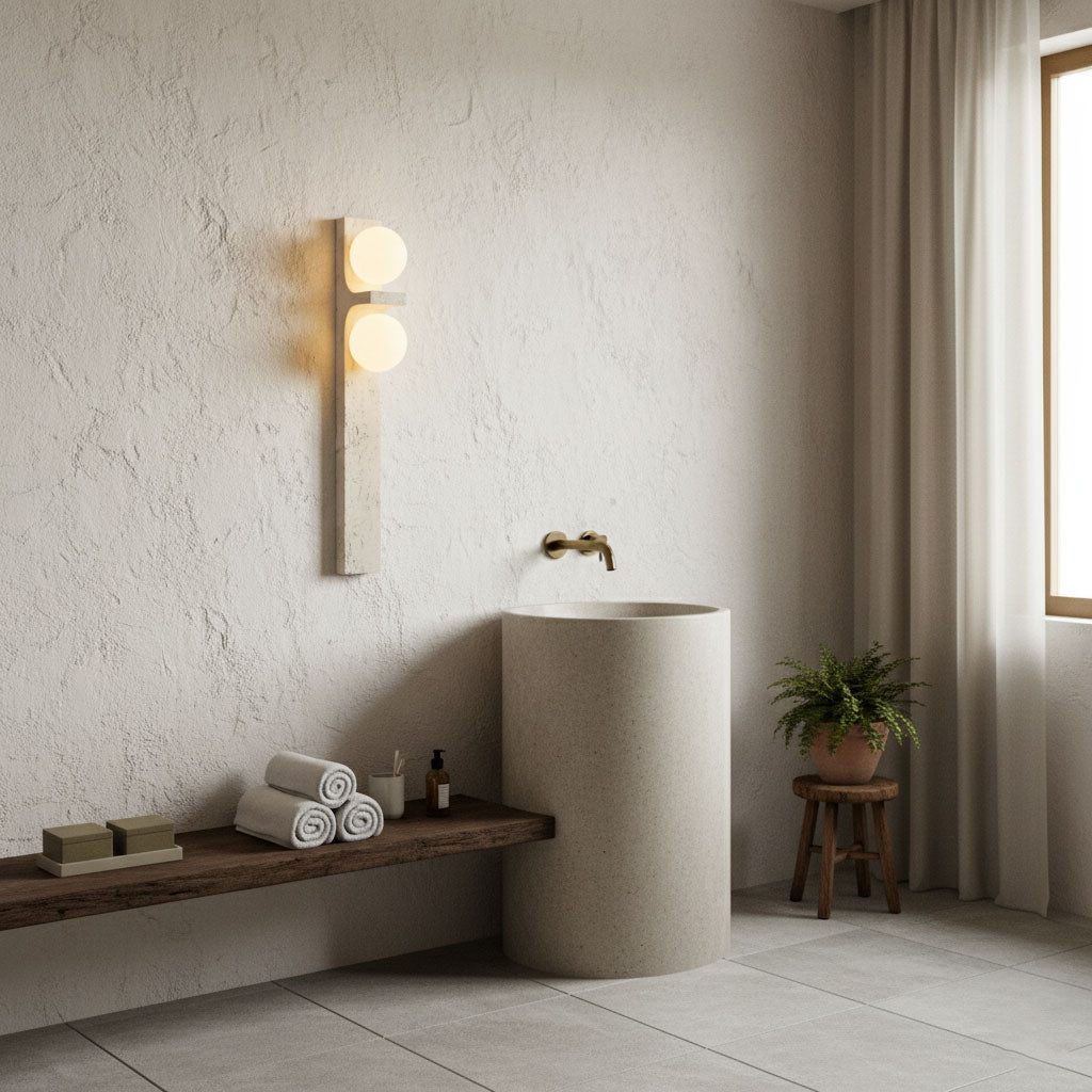 Applique murale moderne Rodulf en Travertin jaune