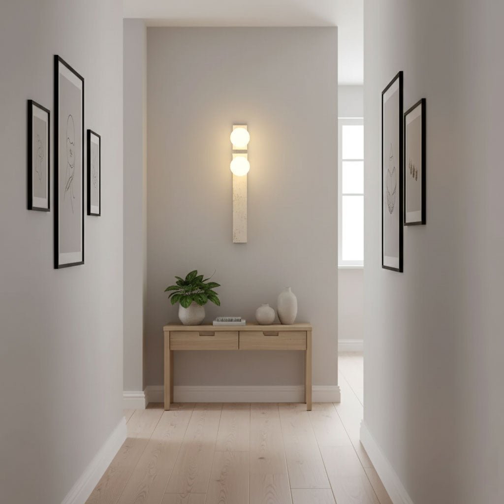 Applique murale moderne Rodulf en Travertin jaune