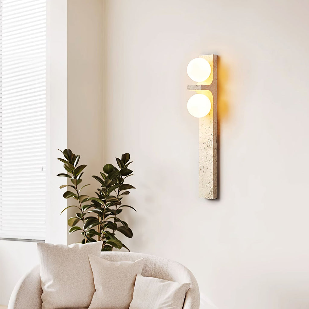 Applique murale moderne Rodulf en Travertin jaune