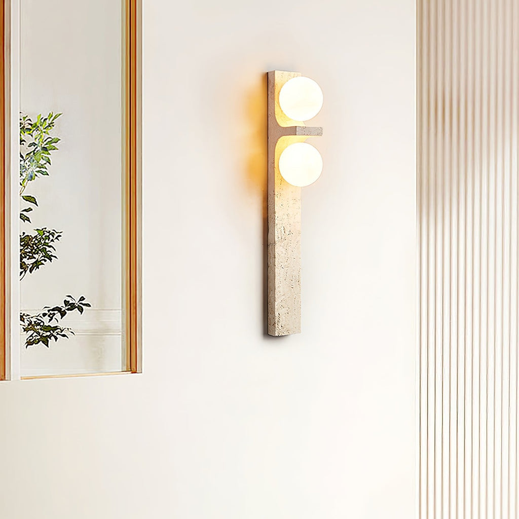 Applique murale moderne Rodulf en Travertin jaune