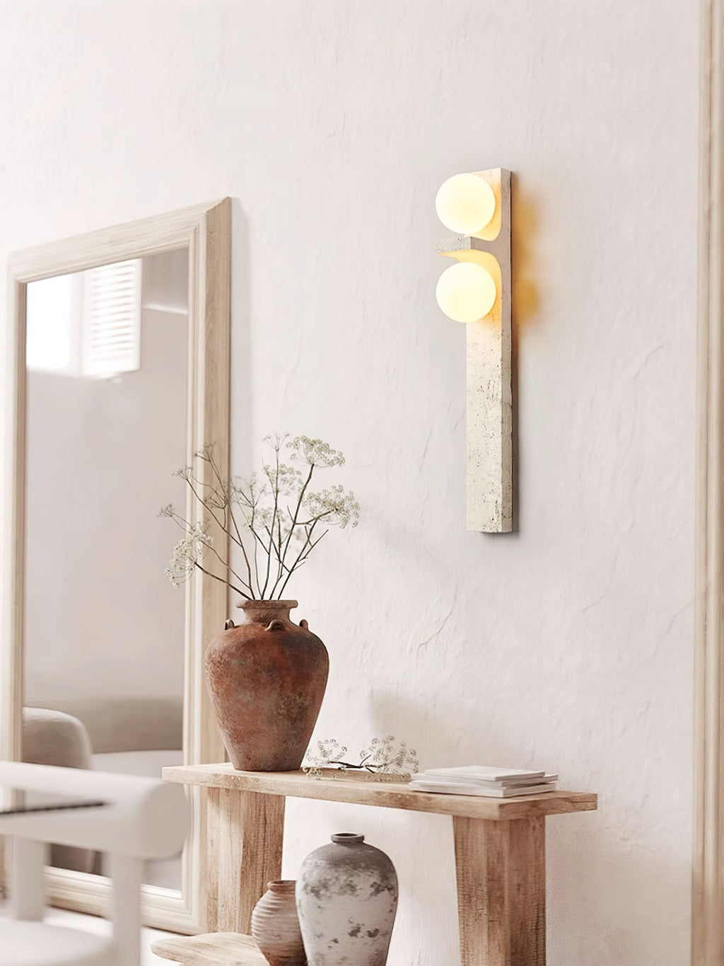 Applique murale moderne Rodulf en Travertin jaune