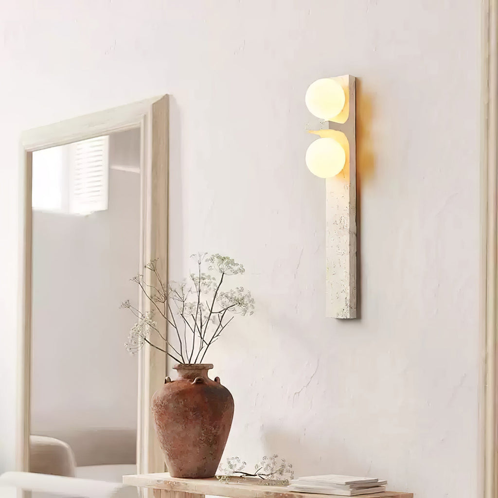 Applique murale moderne Rodulf en Travertin jaune