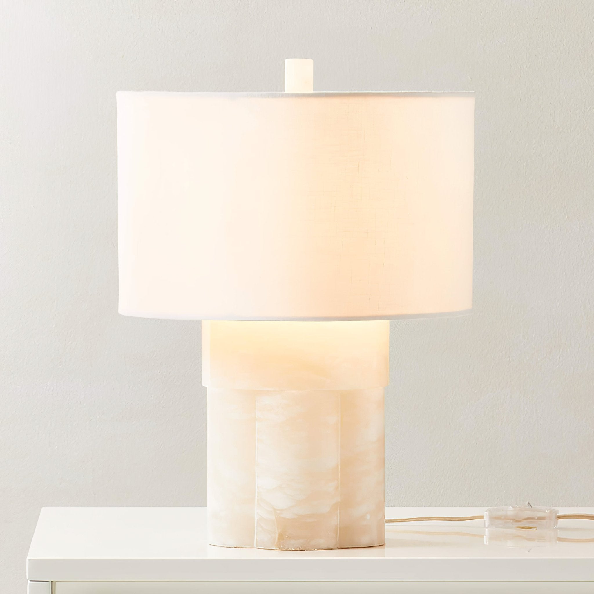 Lampe à poser moderne Gab en Albâtre Blanc