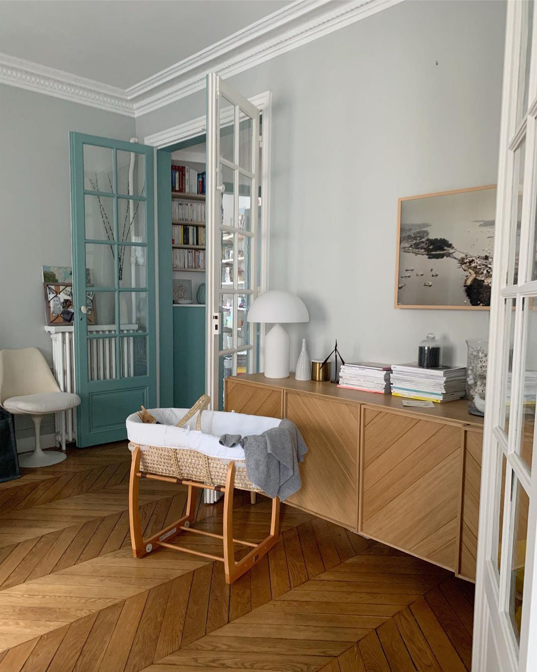 Lampe à poser moderne Sturla en métal Mat blanc