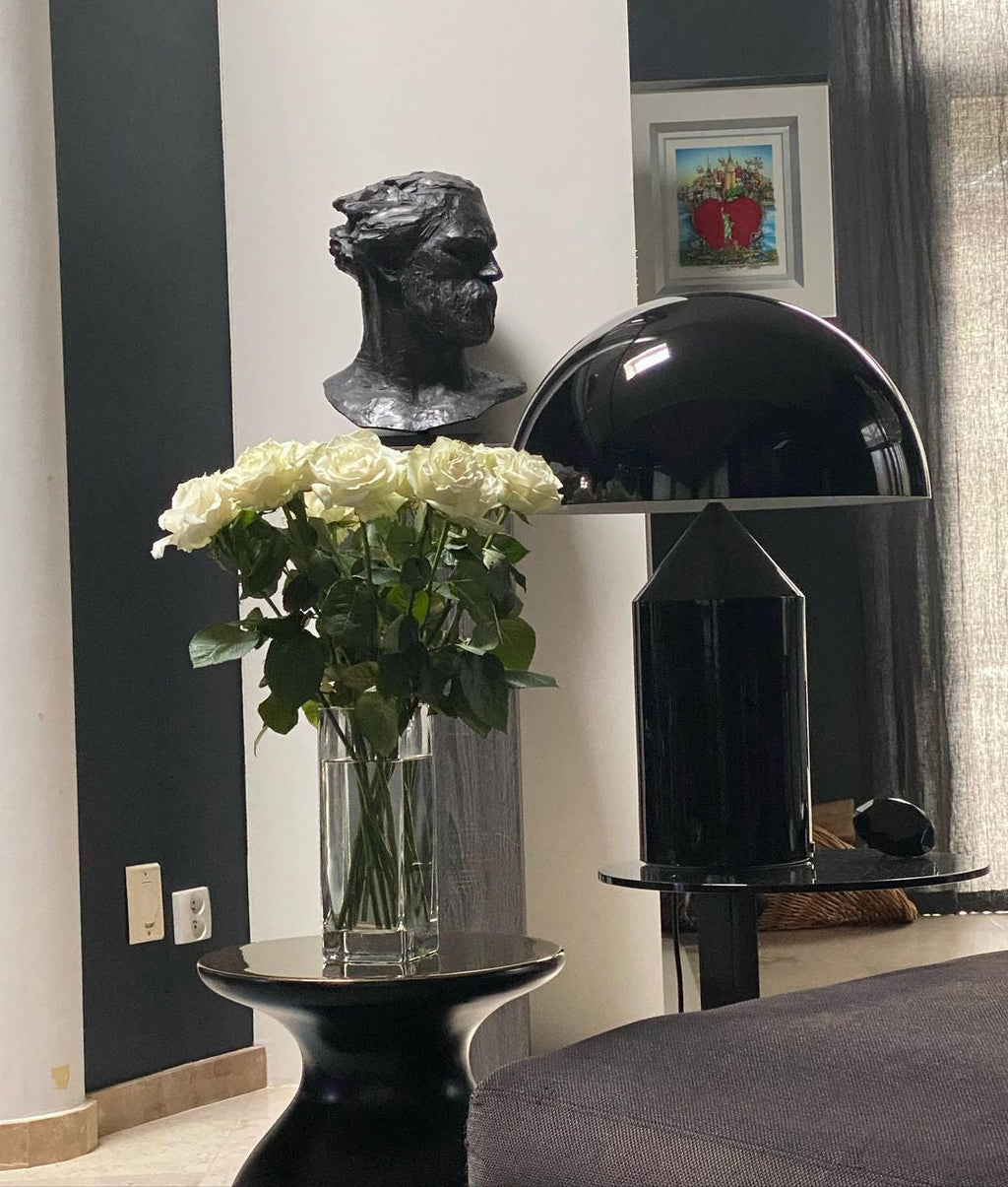 Lampe à poser moderne Sturla en métal Mat noir