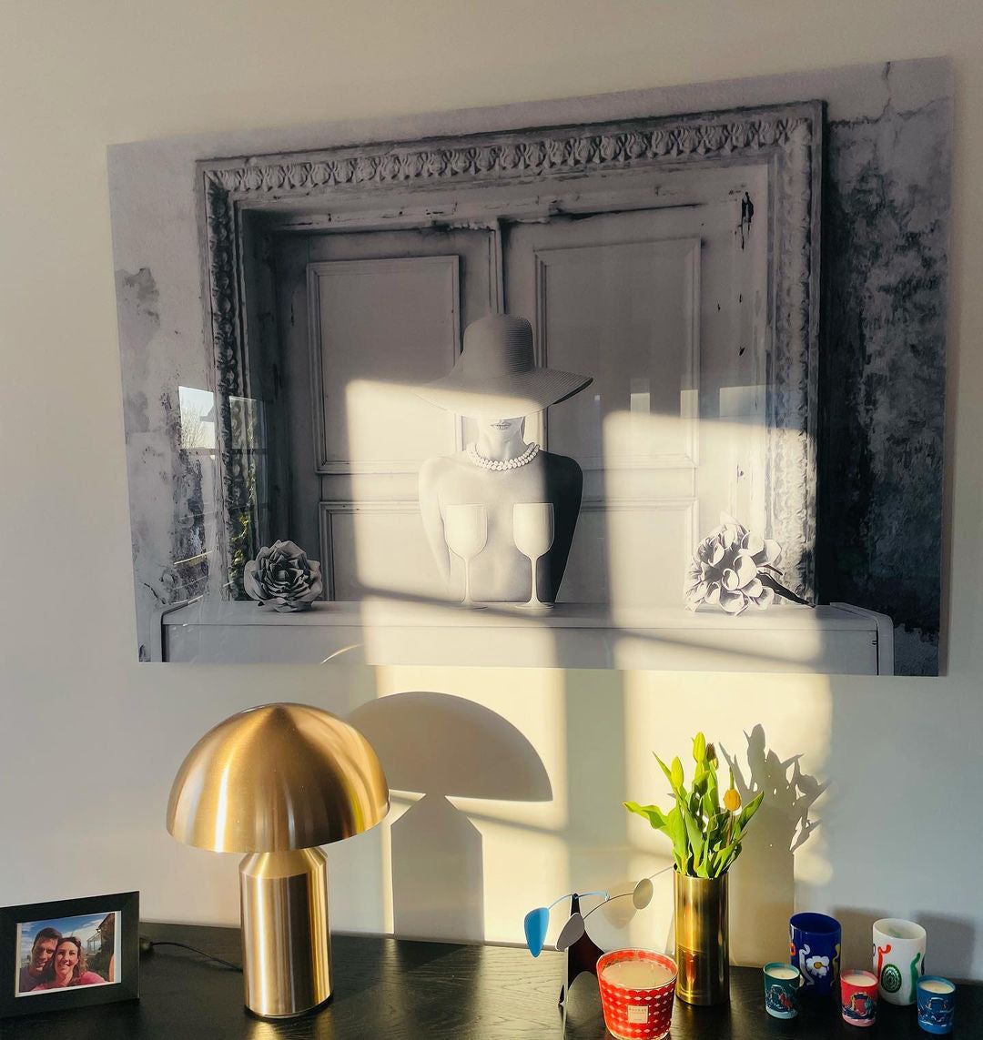 Lampe à poser moderne Sturla en métal Brillant noir