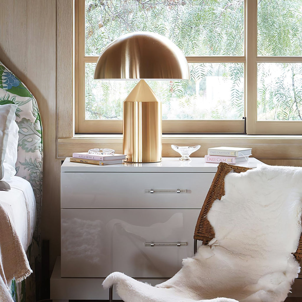 Lampe à poser moderne Sturla en métal Brillant blanc