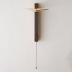 Applique murale moderne Winslow en Noyer bois et travertin jaune