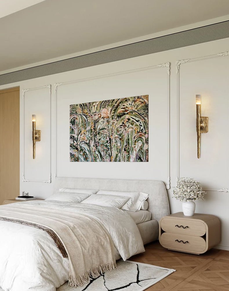 Applique murale moderne Ewan en Albâtre Cuivre et blanc