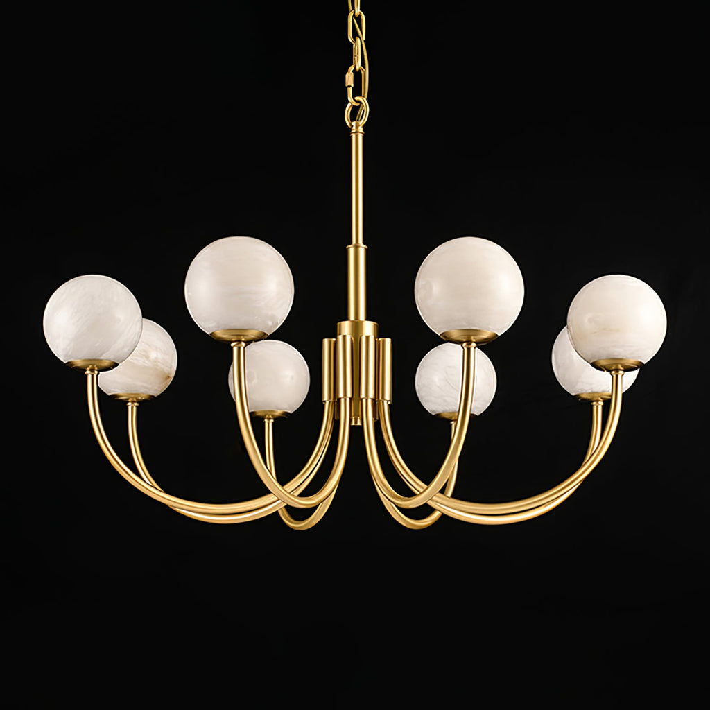 Lustre moderne Paal en Albâtre Laiton et blanc