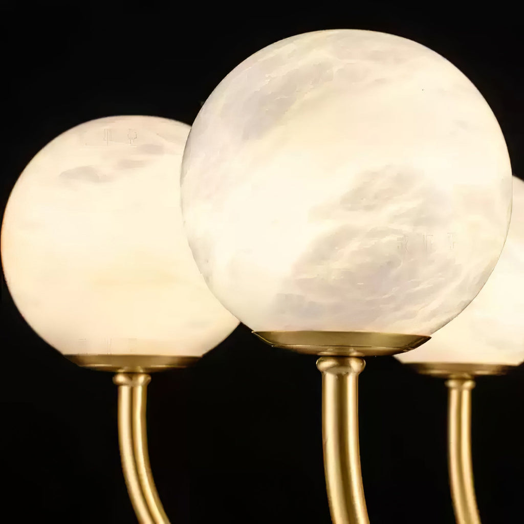 Lustre moderne Paal en Albâtre Laiton et blanc