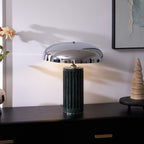 Lampe à poser moderne Wyatt en Marbre Blanc et chrome