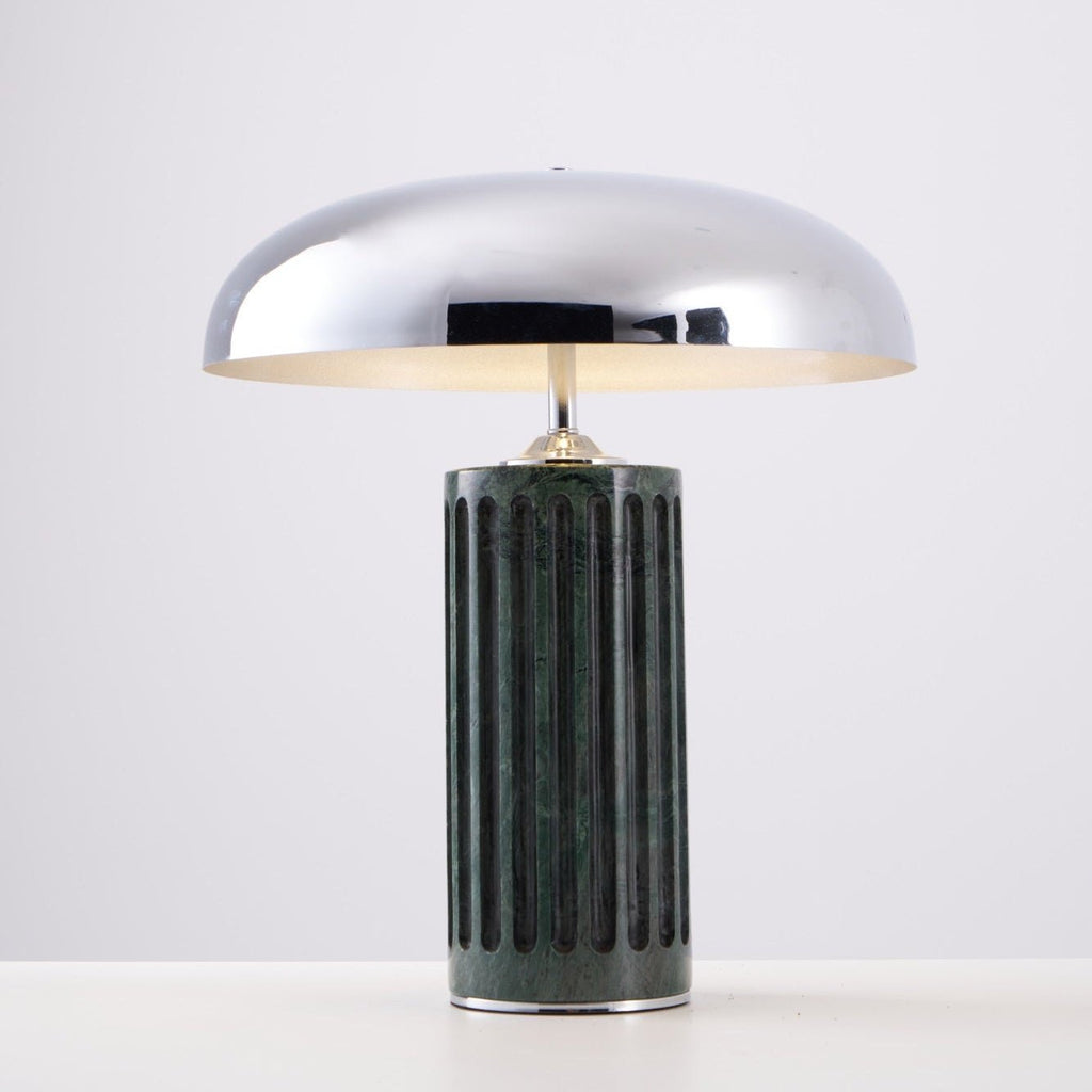 Lampe à poser moderne Wyatt en Marbre Vert et chrome