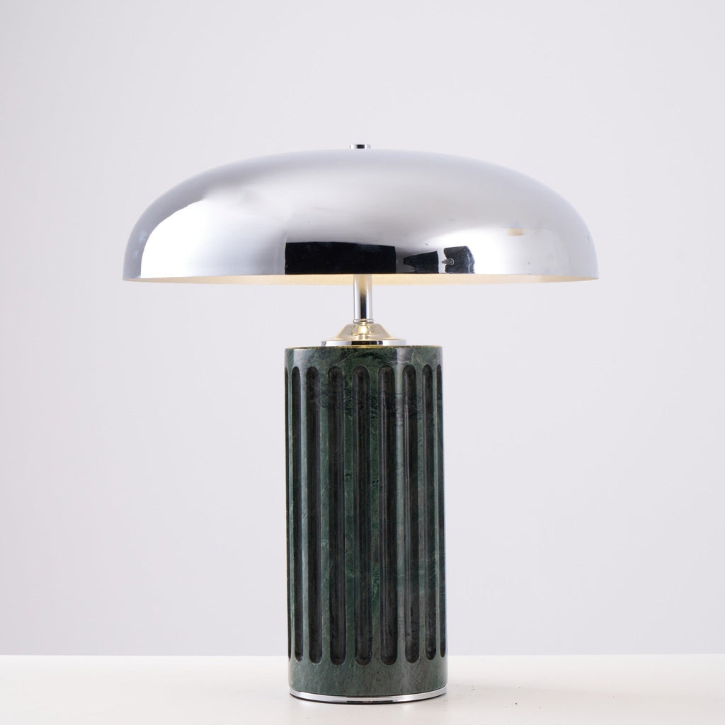 Lampe à poser moderne Wyatt en Marbre Blanc et chrome