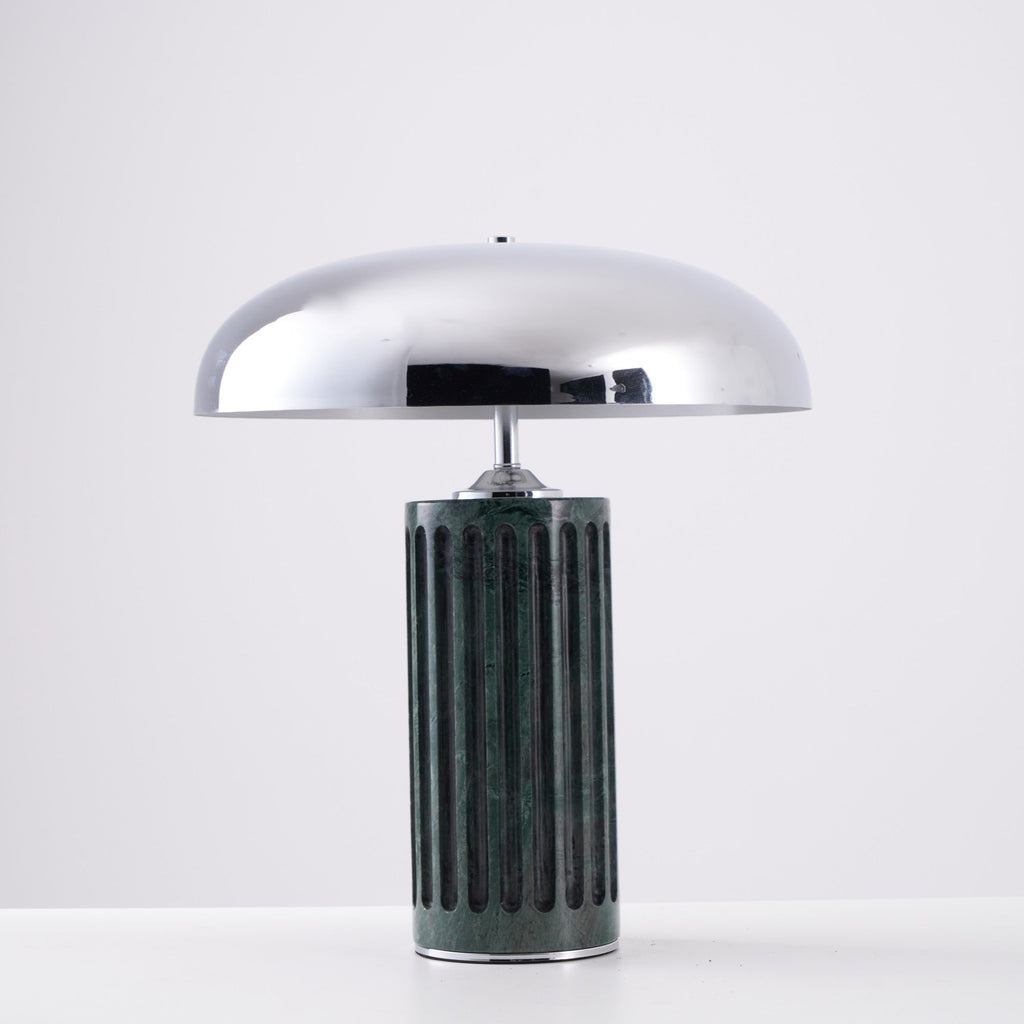 Lampe à poser moderne Wyatt en Marbre Vert et chrome