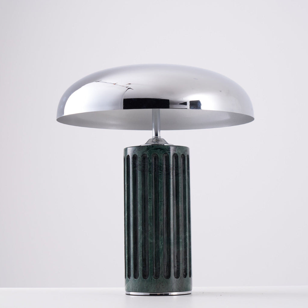 Lampe à poser moderne Wyatt en Marbre Vert et chrome