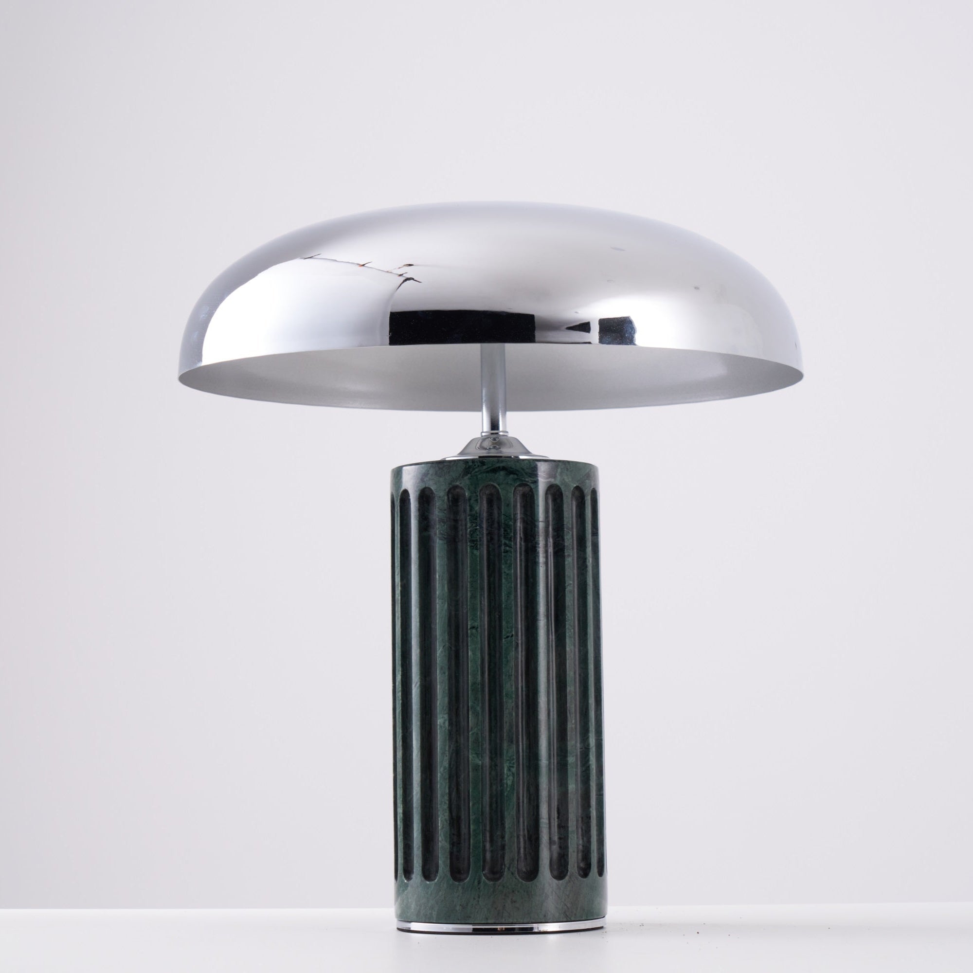 Lampe à poser moderne Wyatt en Marbre Vert et chrome