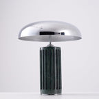 Lampe à poser moderne Wyatt en Marbre Blanc et chrome