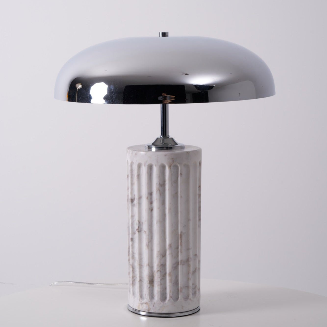 Lampe à poser moderne Wyatt en Marbre Vert et chrome