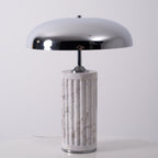 Lampe à poser moderne Wyatt en Marbre Blanc et chrome