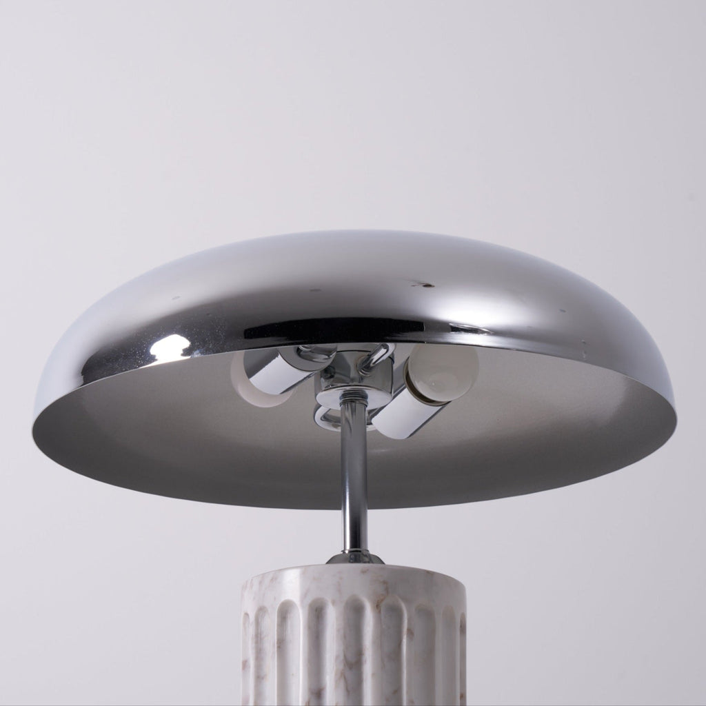 Lampe à poser moderne Wyatt en Marbre Blanc et chrome