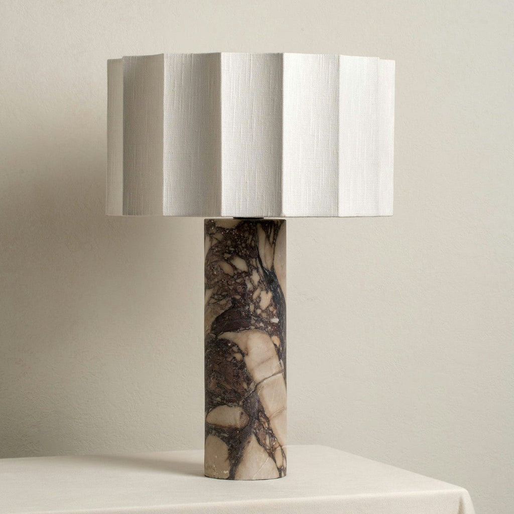 Lampe à poser moderne Asgrim en Marbre Bulgari violet et blanc