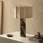 Lampe à poser moderne Asgrim en Marbre Bulgari violet et blanc