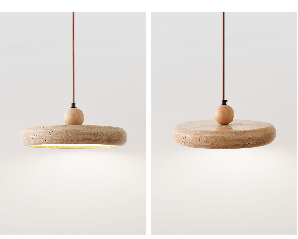 Suspension moderne Esaias en Travertin jaune
