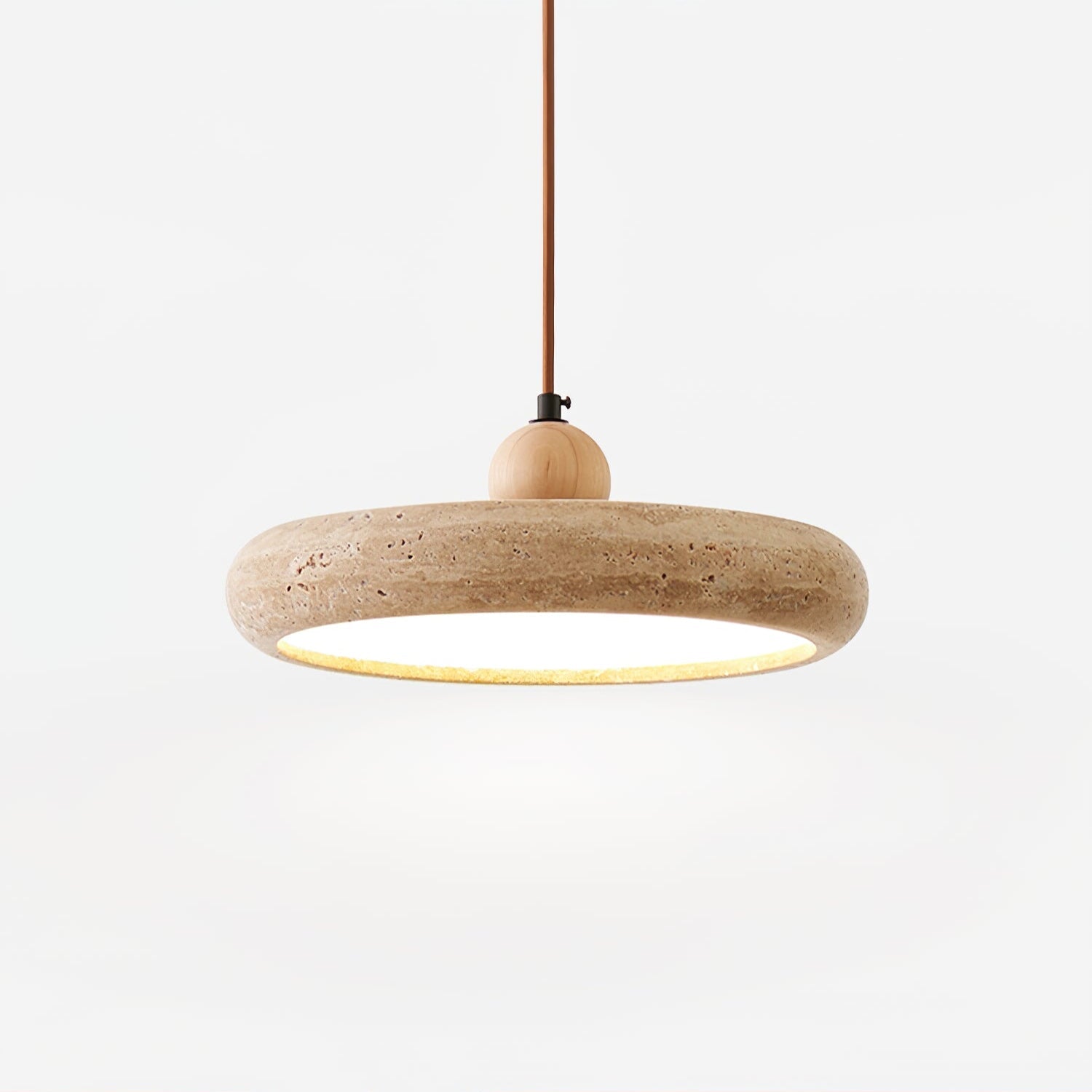 Suspension moderne Esaias en Travertin jaune