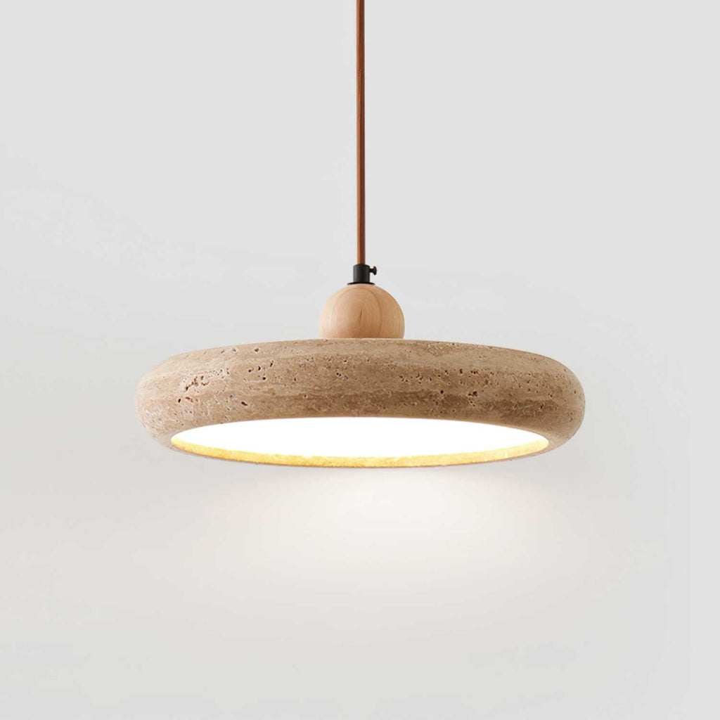 Suspension moderne Esaias en Travertin jaune
