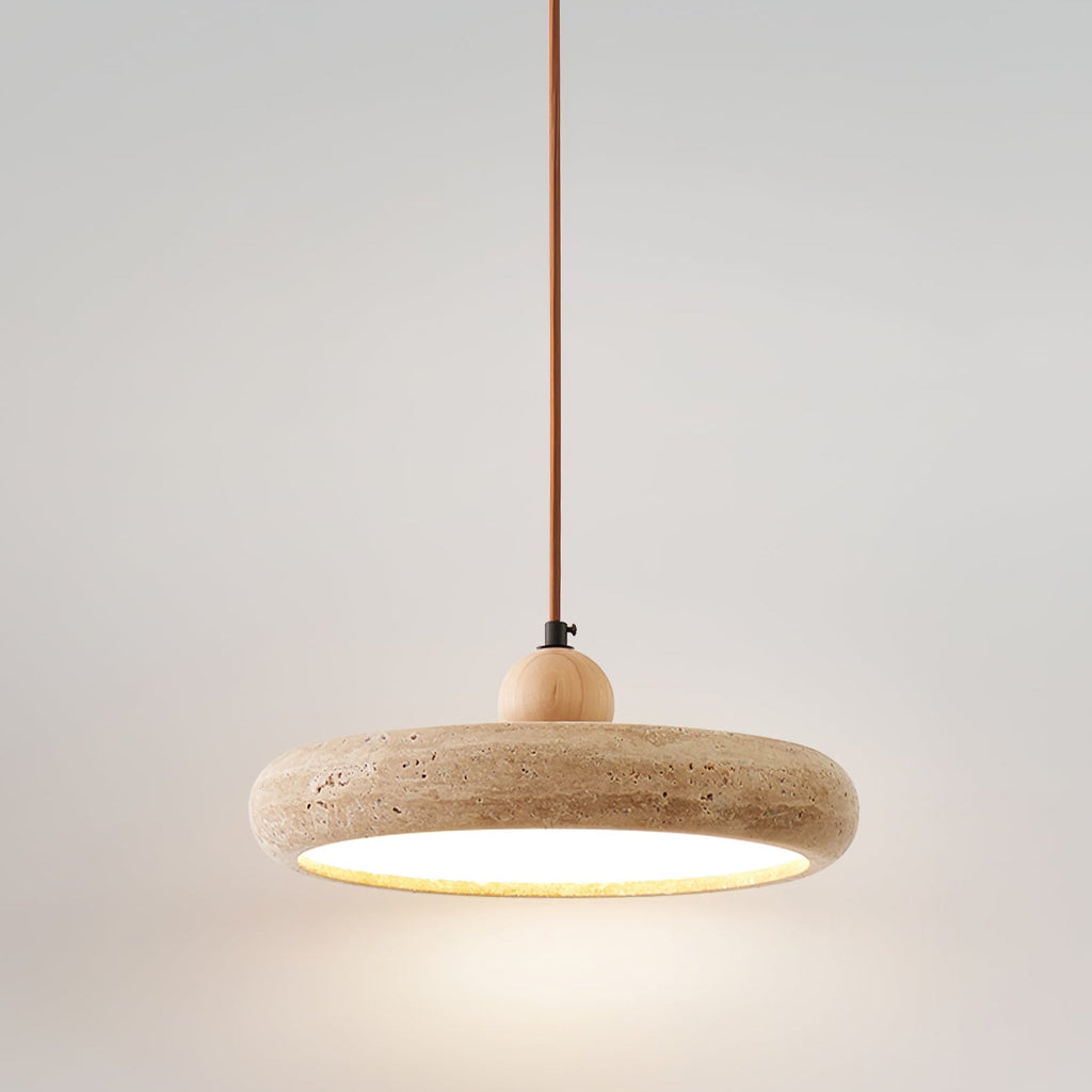 Suspension moderne Esaias en Travertin jaune