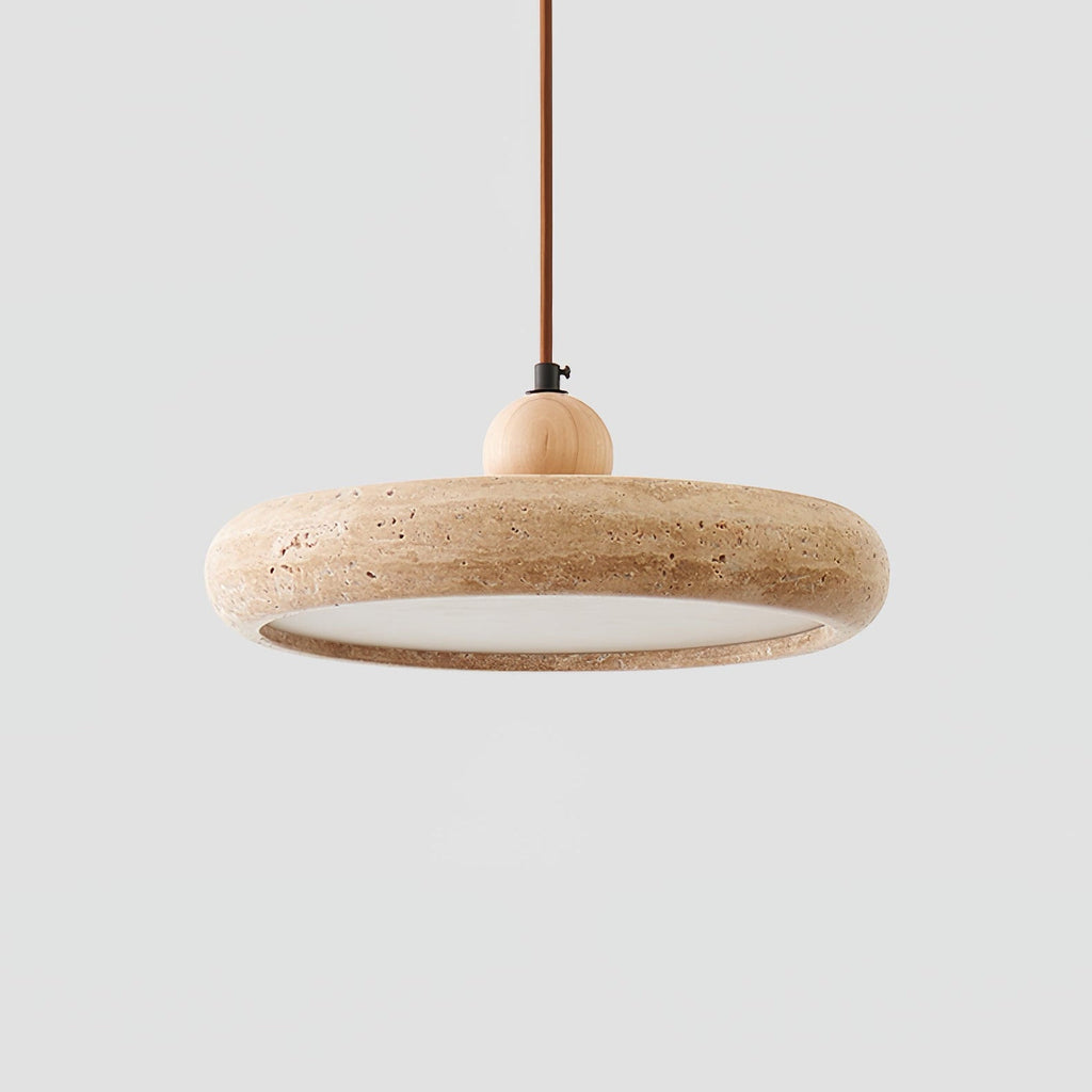 Suspension moderne Esaias en Travertin jaune