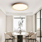 Plafonnier moderne Edmond en Travertin jaune et noyer