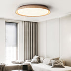Plafonnier moderne Edmond en Travertin jaune et noyer
