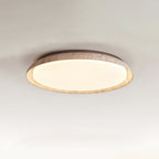 Plafonnier moderne Edmond en Travertin jaune et noyer