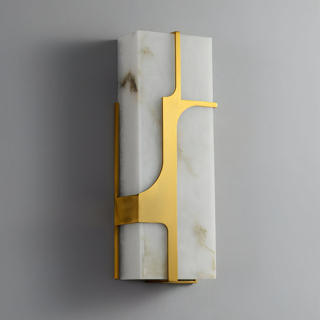 Applique murale moderne Sterling en Albâtre Laiton et blanc