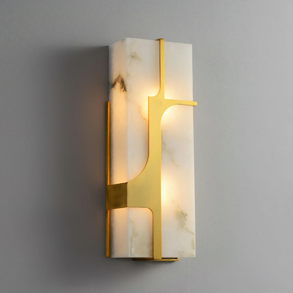 Applique murale moderne Sterling en Albâtre Laiton et blanc