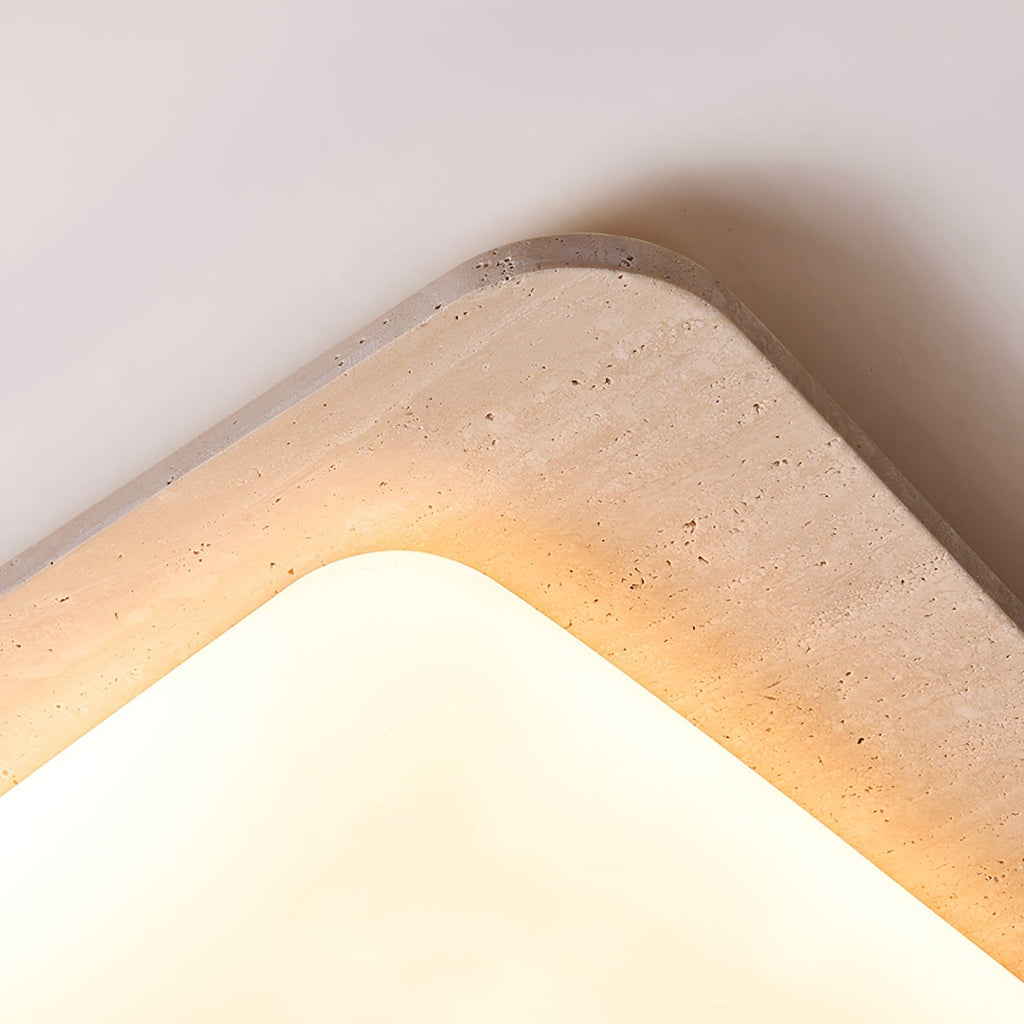 Plafonnier moderne Coe en Travertin jaune et blanc