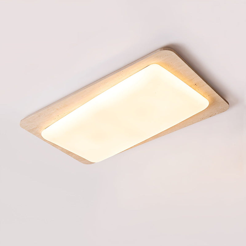 Plafonnier moderne Coe en Travertin jaune et blanc