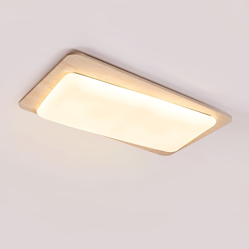 Plafonnier moderne Coe en Travertin jaune et blanc