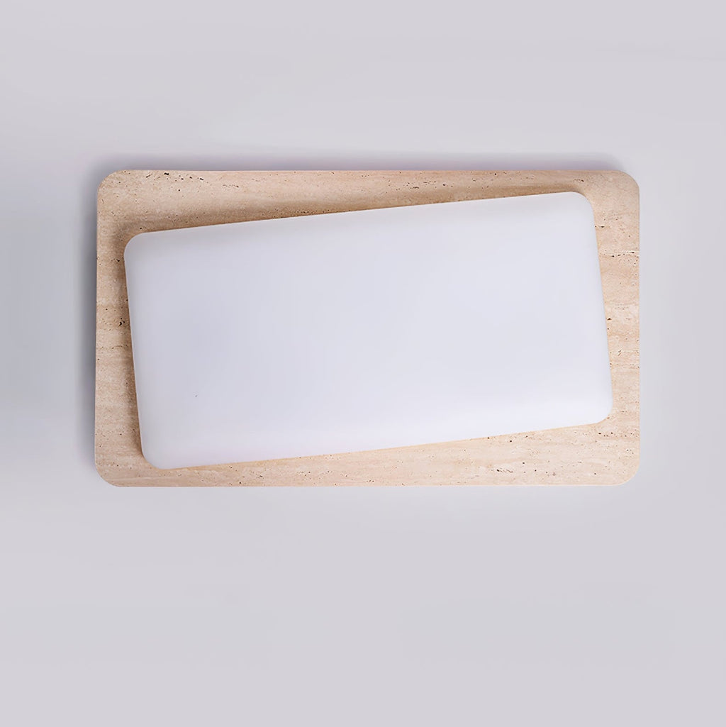 Plafonnier moderne Coe en Travertin jaune et blanc
