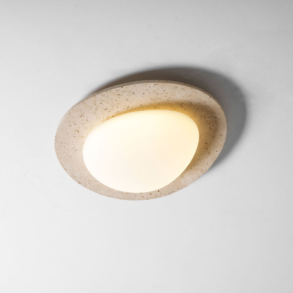 Plafonnier moderne Dak en pierre Travertin jaune et blanc