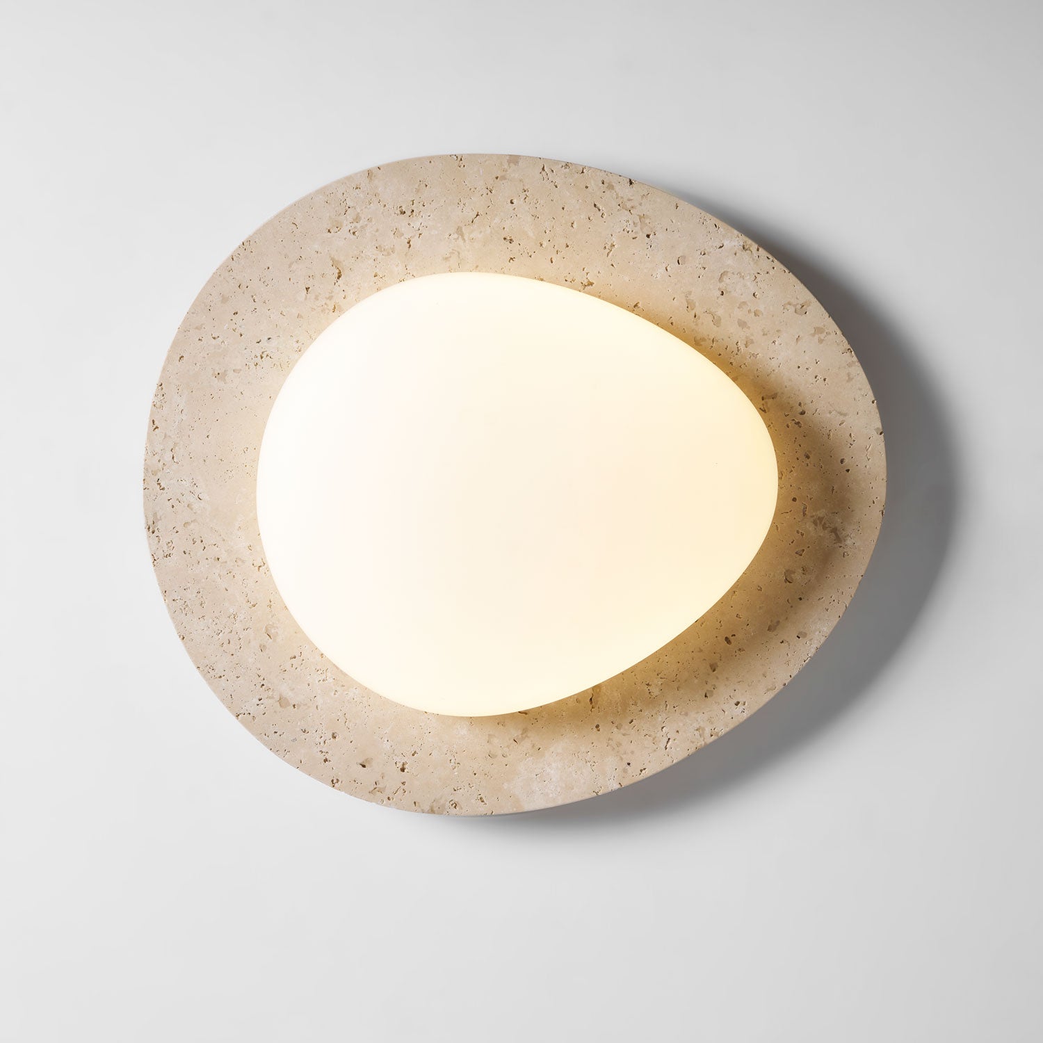 Plafonnier moderne Dak en pierre Travertin jaune et blanc