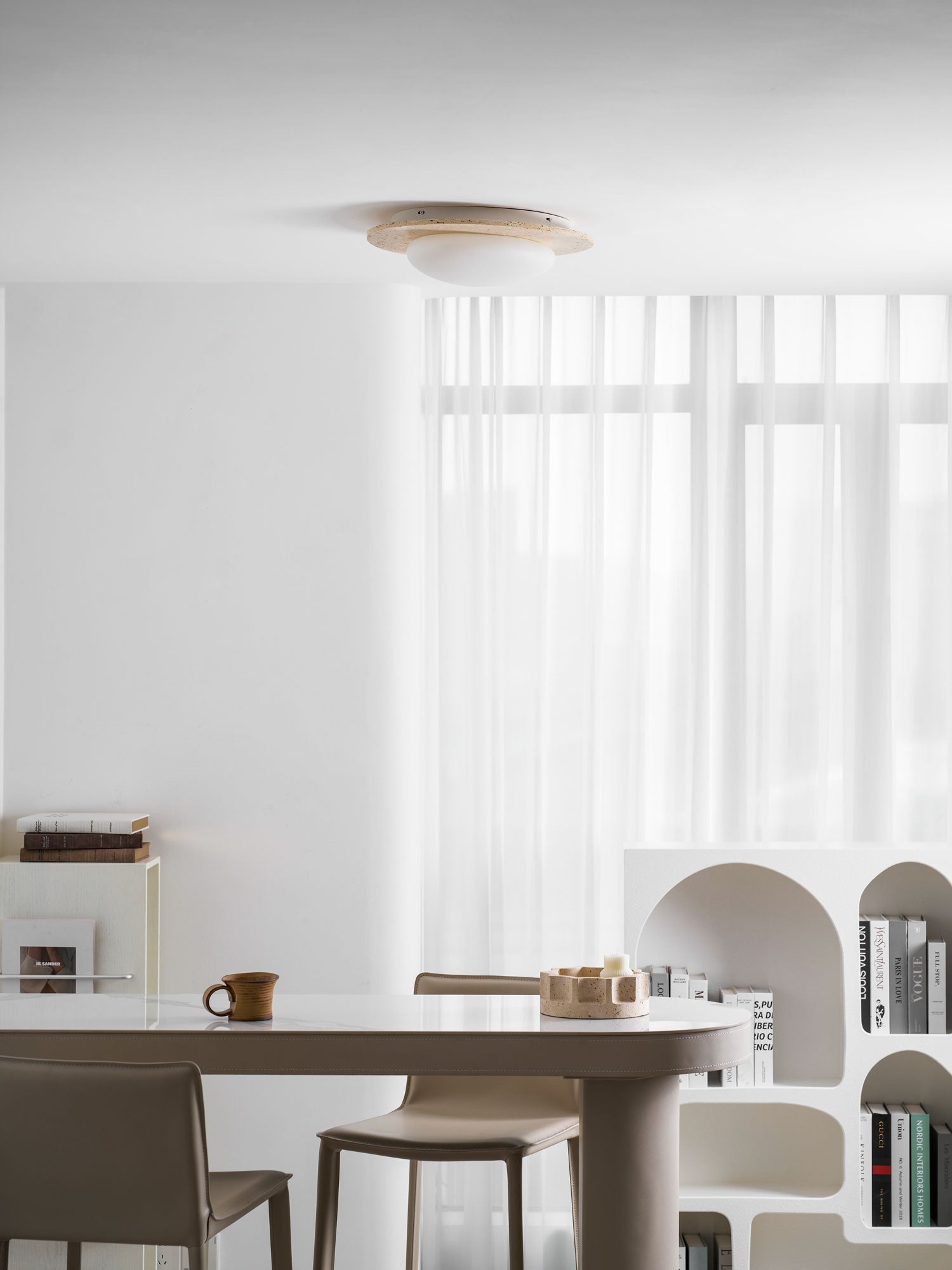 Plafonnier moderne Dak en pierre Travertin jaune et blanc