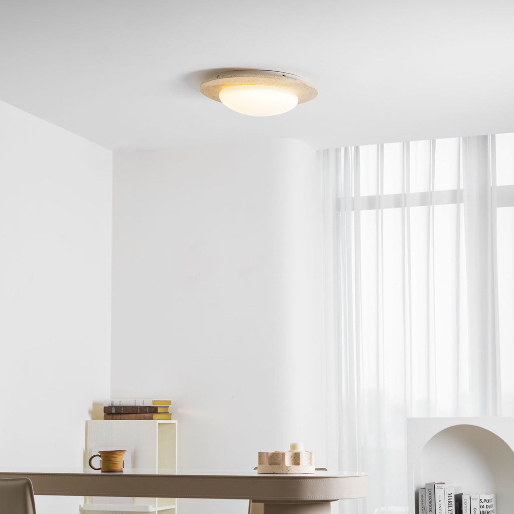 Plafonnier moderne Dak en pierre Travertin jaune et blanc
