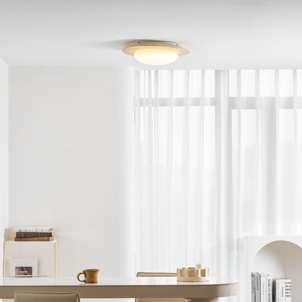 Plafonnier moderne Dak en pierre Travertin jaune et blanc