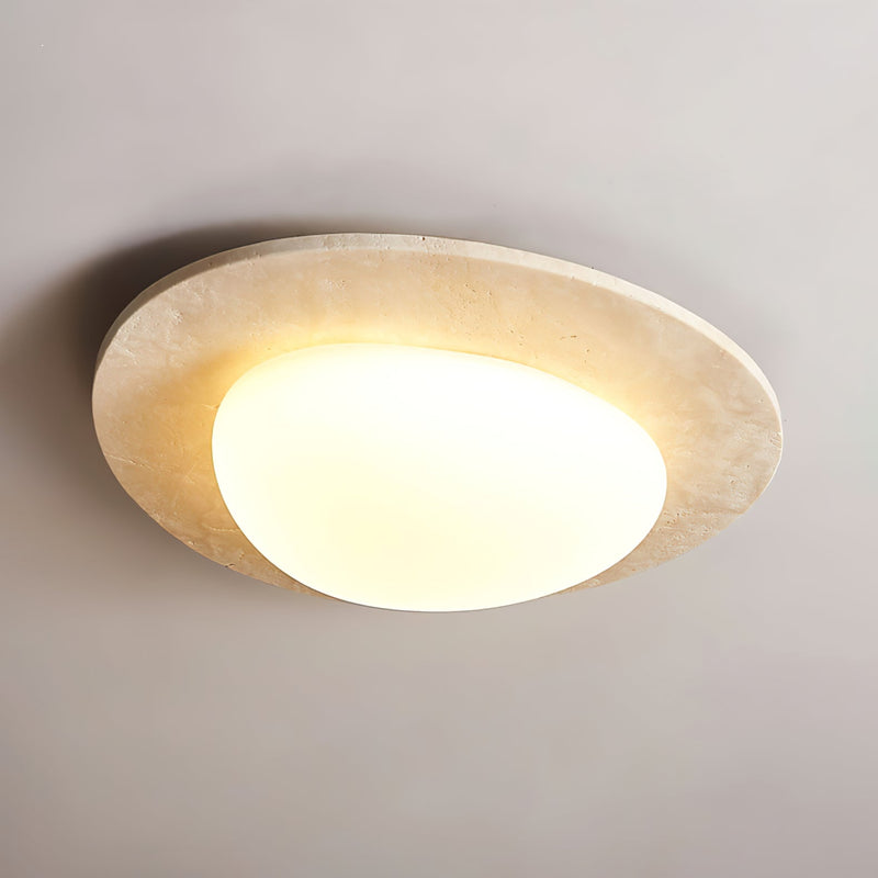 Plafonnier moderne Dak en pierre Travertin jaune et blanc